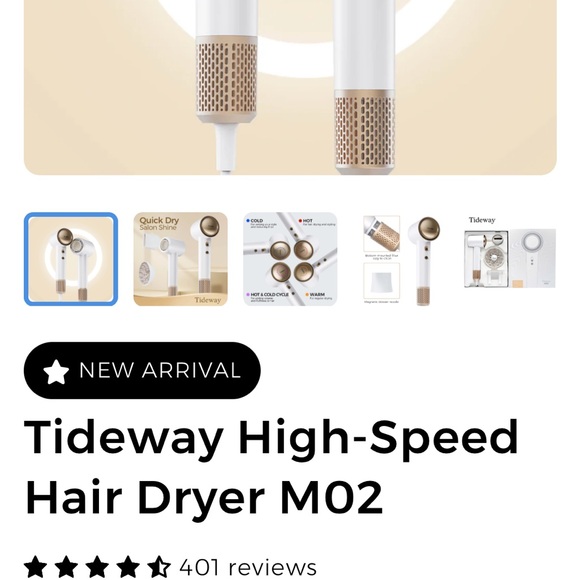 White and Gold Hair Dryer - Picture 9 of 12